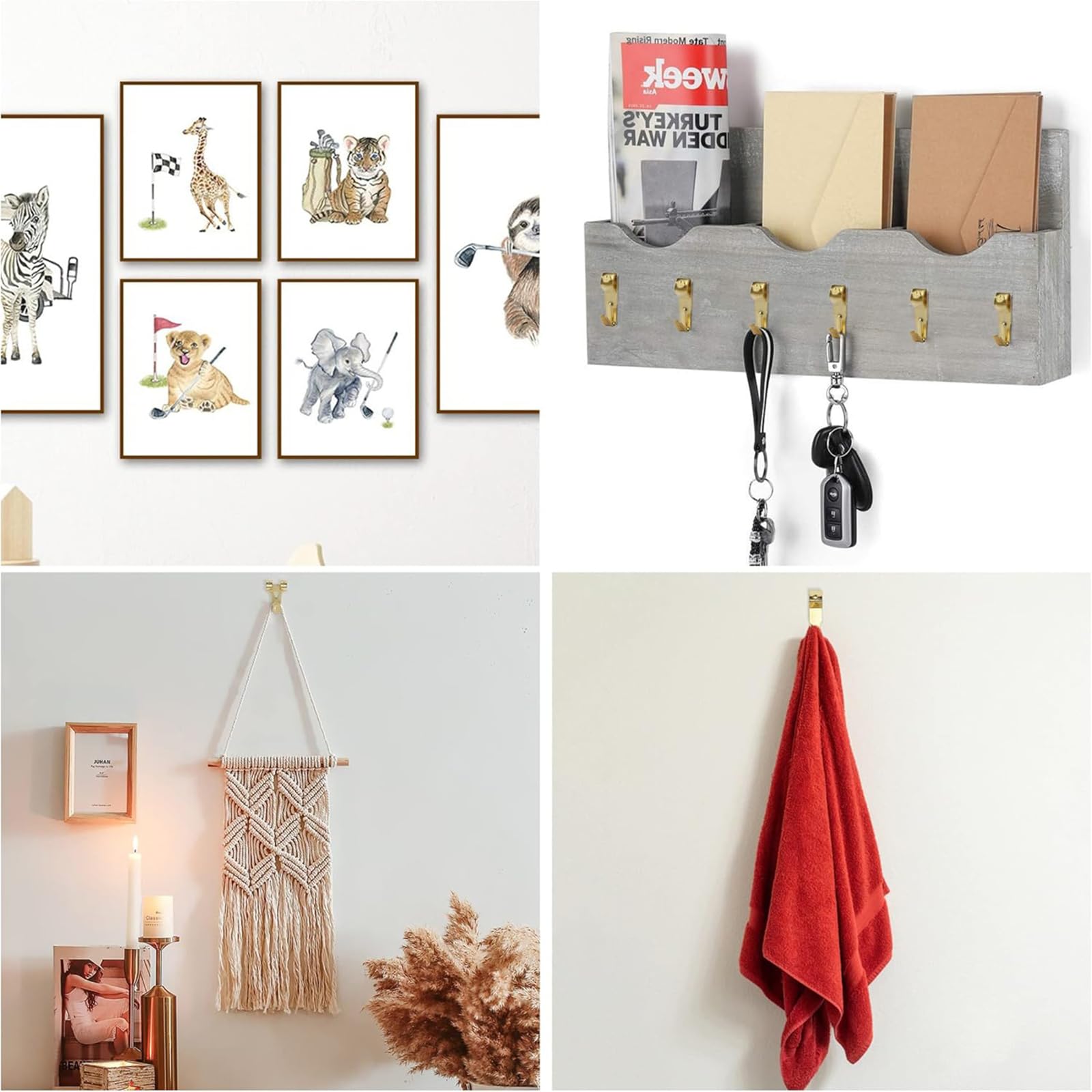 Set di Ganci per Quadri Muro, 130 Pezzi Chiodi Ganci per Quadri Muro, Chiodini per Quadri Muro, per Appendere Foto, Dipinti, Cappelli, Specchi e Altri Oggetti, Ganci Appendi Cartongesso Quadri Ganci