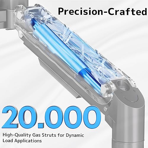 Miniatura 4 de Brazo de monitor único resistente para pantalla de 17 a 49 pulgadas, soporta hasta 44 libras, soporte de escritorio para monitor de movimiento