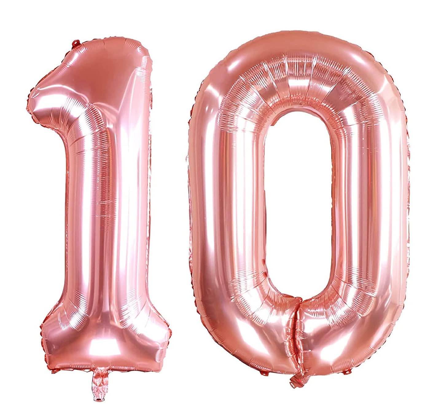 32-inch Number 10 Foil Balloon, Rose Gold, Party Decoration-image-6