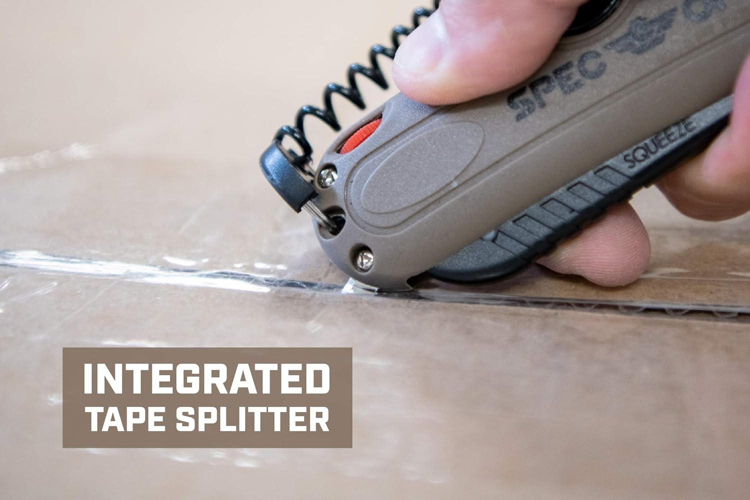 Spec Ops Tools Safety Knife Box Cutter, Includes Holster & Lanyard, 3% Donated to Veterans, black/tan : Everything Else