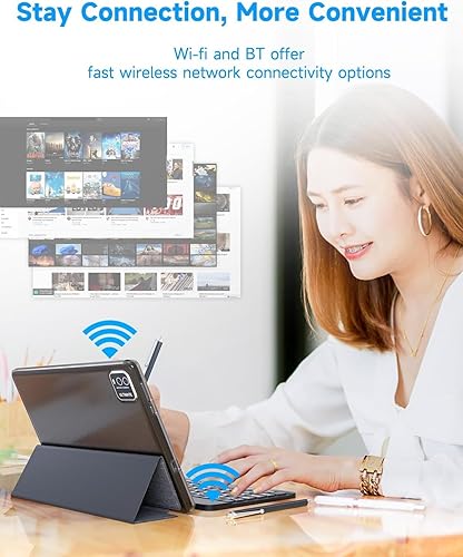 Miniatura 4 de Tablet 128GB+6GB con teclado, tableta de 10 pulgadas 2 en 1 tabletas, Android 11 Tableta PC, 1.8GHz Quad Core 1280*800 10.1 "FHD 8MP Cámara dual BT