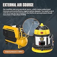 Vista 5 de AUTOOL Nogal Blaster, máquina limpiadora de válvulas de admisión de motor, removedor de carbono para motor automotriz, lanzador de arena