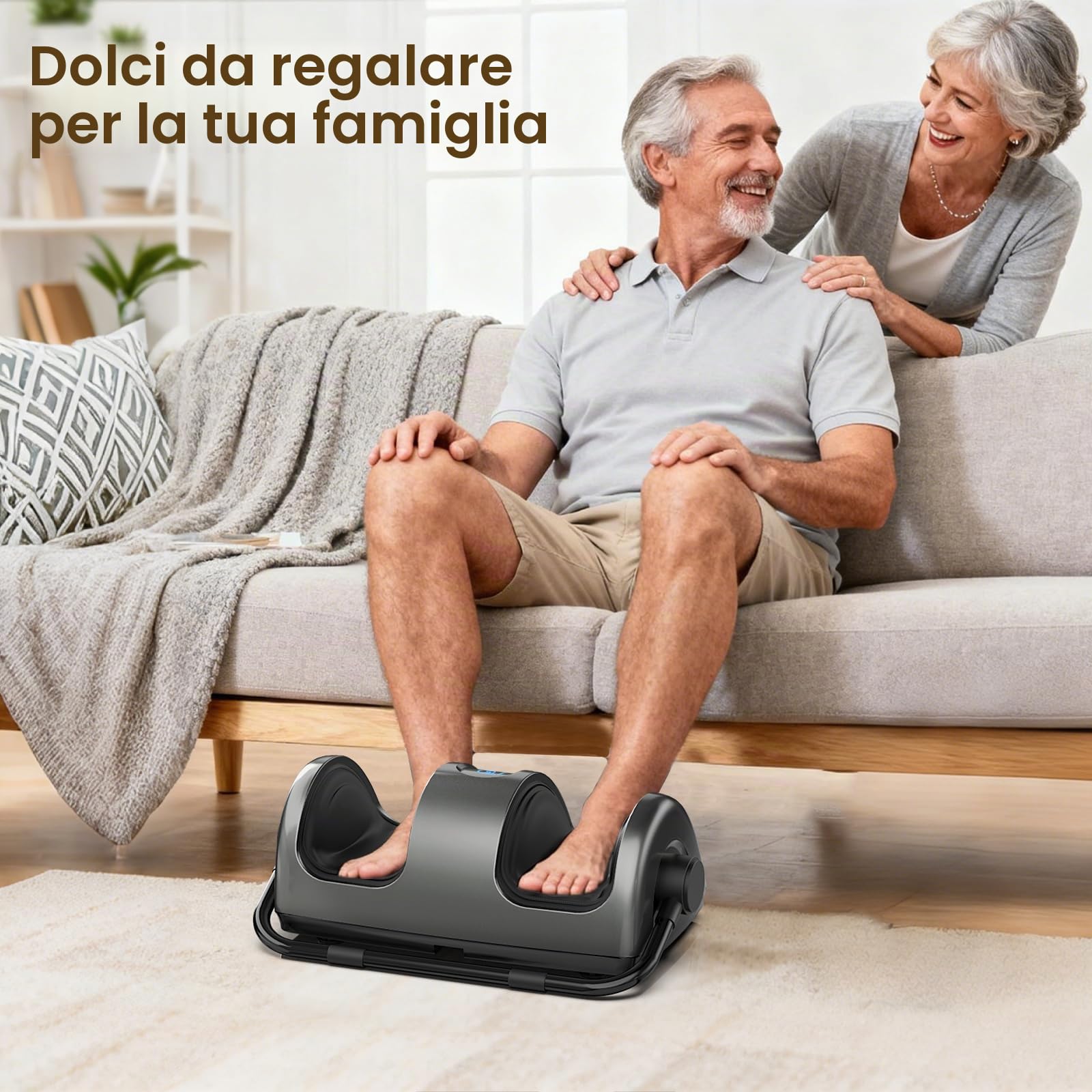 TISSCARE Shiatsu - Massaggiatore per piedi e gambe, massaggiatore per piedi e gambe con funzione termica, massaggiatore elettrico per piedi per fascite plantare e sollievo dal dolore, regalo per uomo