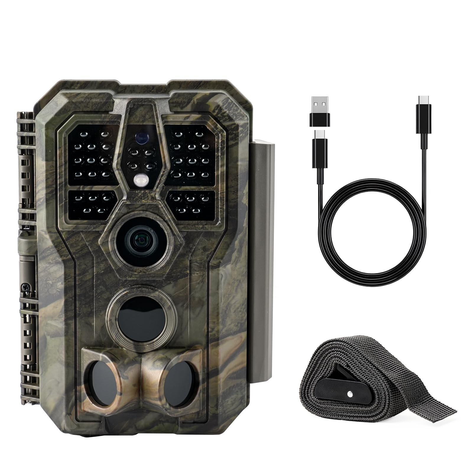 GardePro E5 2.0 Cámara de Fototrampeo 4K, 64MP Cámara de Caza con Disparo 0,1s, Visión Nocturna sin Resplandor 30m, IP66 Impermeable, Cámara de Fototrampeo Activada por Movimiento