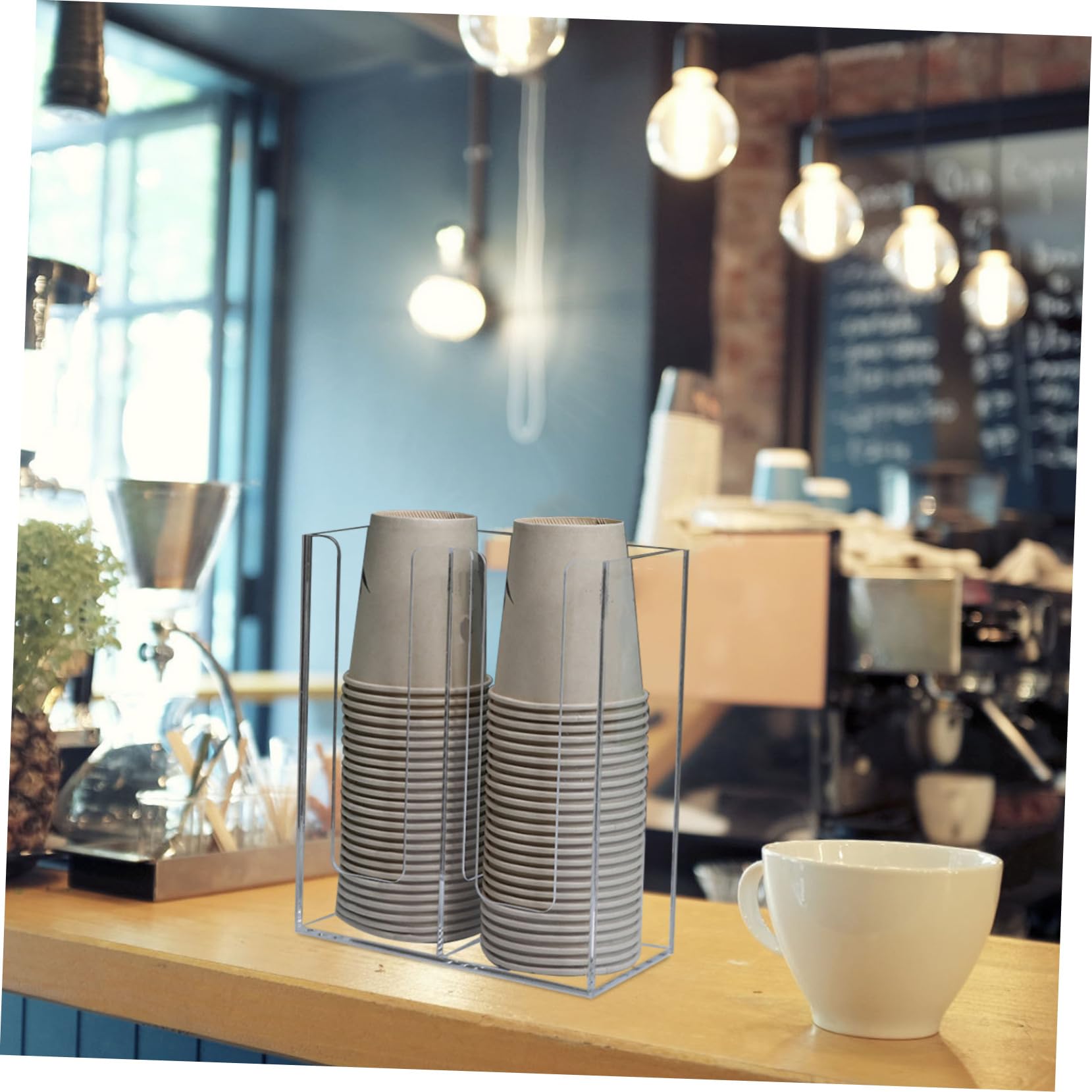 BESTYASH Portavasos De Papel Dispensador Organizador para Té Leche y Otros Vasos Desechables para Cafeterías y Eventos