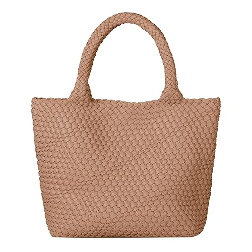 Woven Leather Shoulder Bag Slouchy Luxury Trendy Lightweight Large Purses