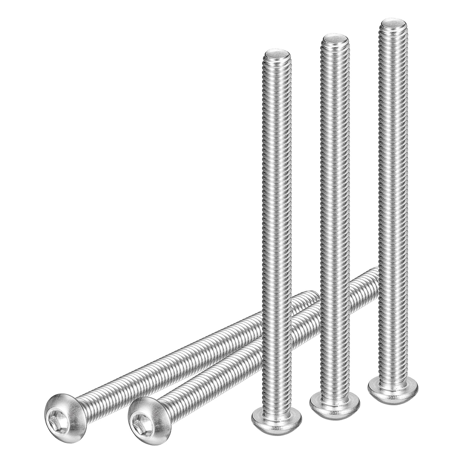 DTGN M6-1x80mm Button Head Socket Cap Screws - 10Pack - Good for Machine - 304 Stainless Steel 18/8 - Hex Drive Full Thread Fasteners