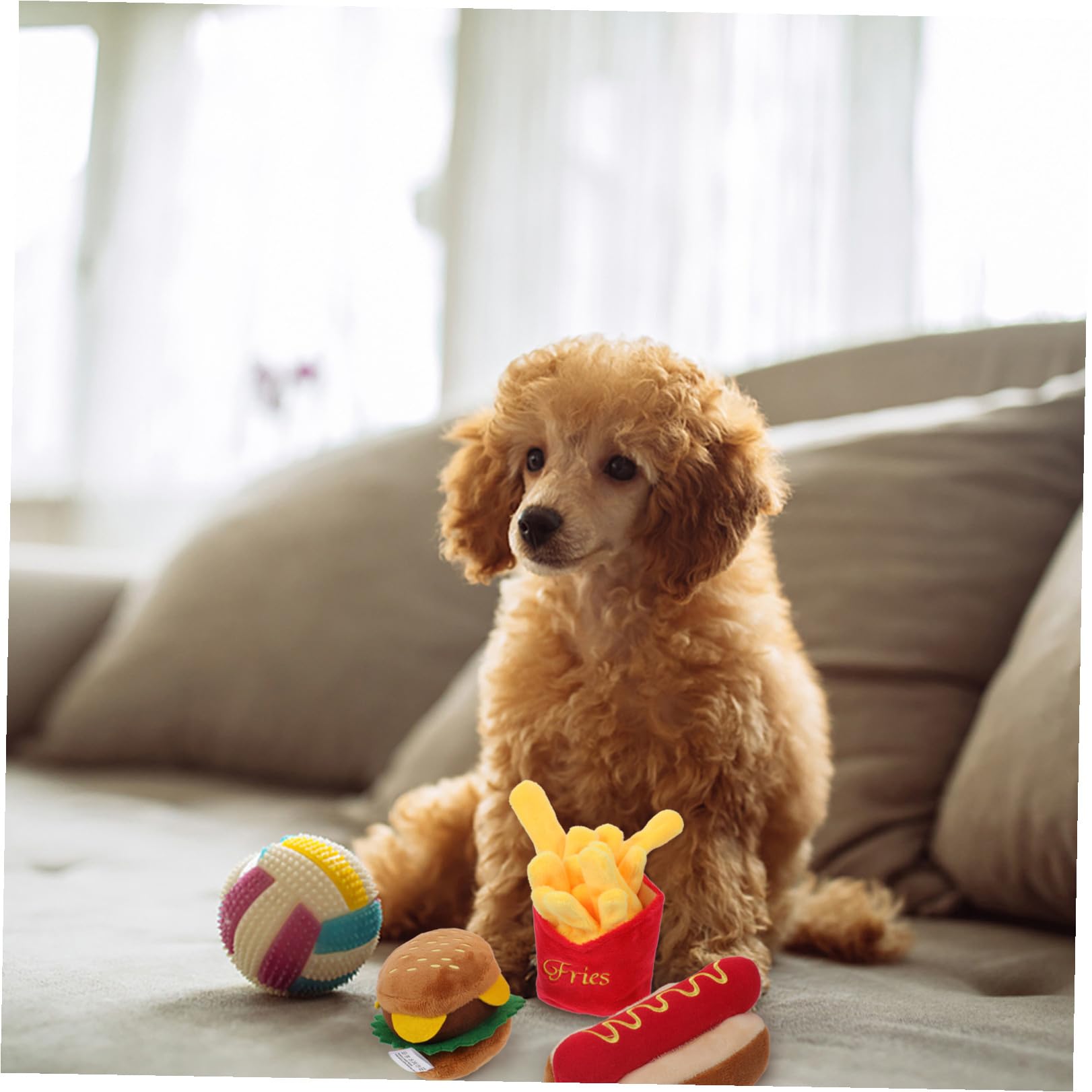 Chien en Peluche Résistant aux Morsures Imitation Nourriture Dispositif Sonore Intégré pour Chiots en de Tir et Agitation