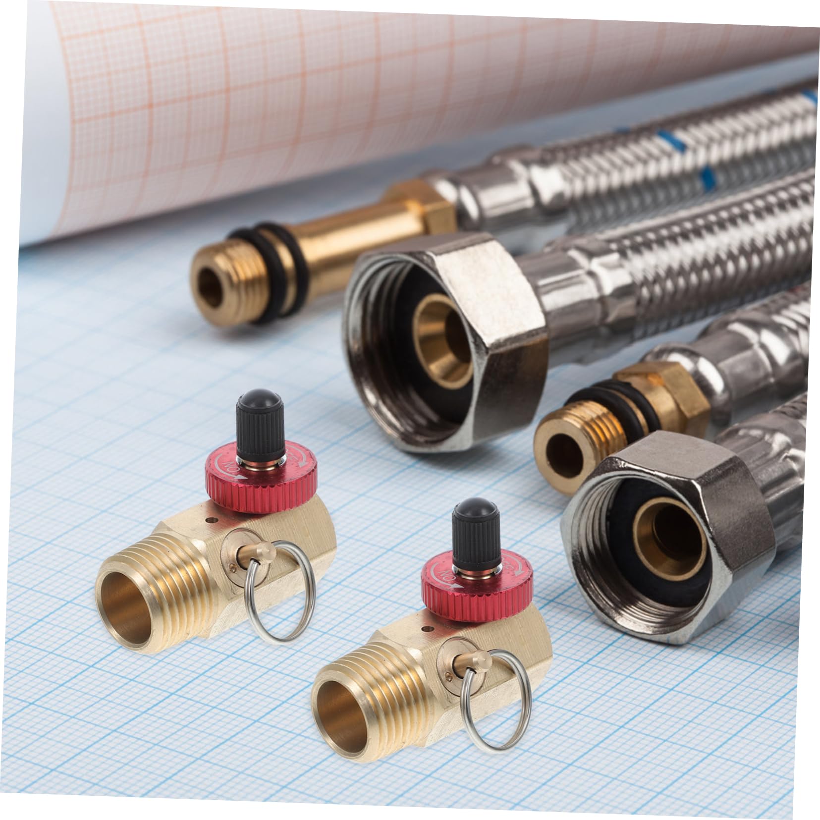 Messing Kombiventil 1/2x1/4 Npt, 2 Stück, Gold