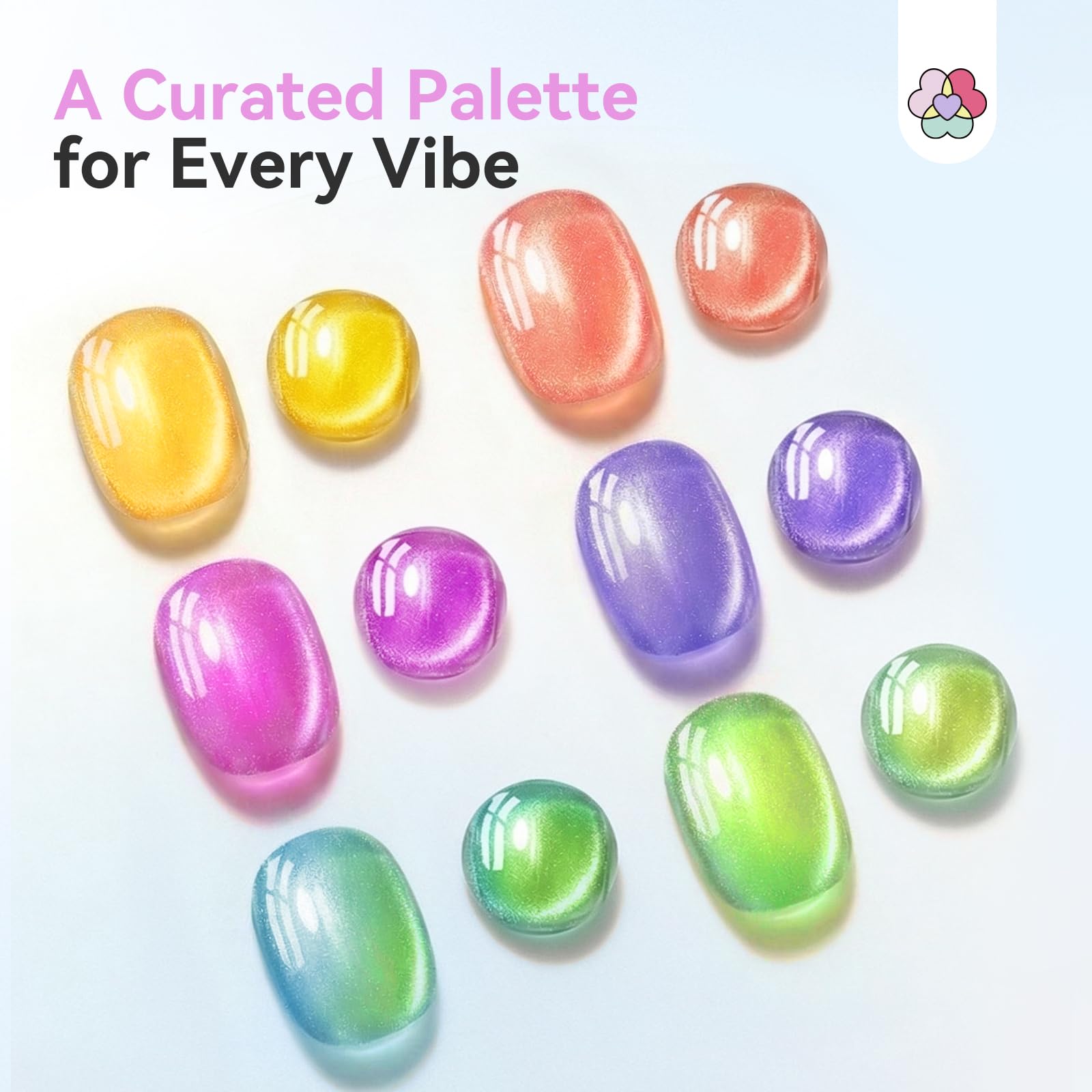 SAVILAND One Step - Set di smalti gel per unghie, 6 colori, occhi di gatto, set di smalti gel 3 in 1, con base colore e gel top coat, incluso magnete per unghie per una manicure rapida con effetto