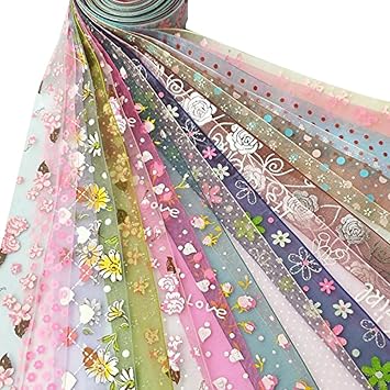 Chenkou Craft Random 20 Yards 1" 25MM Mix Lots Spring Summer Organza Ribbon Assorted Dots Bow Flower Love Heart Rose Organza Ribbon 1"