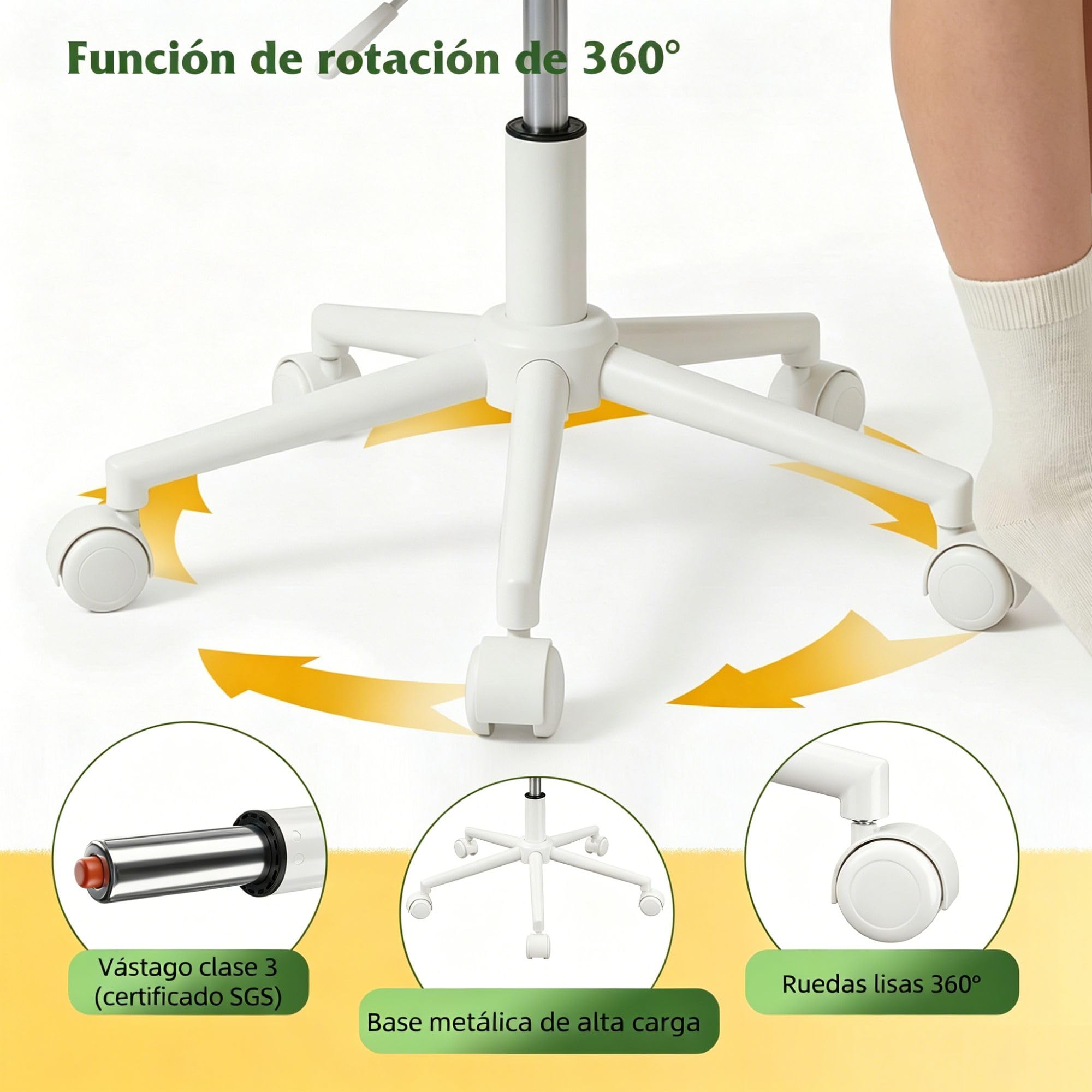 Silla de Escritorio con Ruedas, Silla de tocador de Peluche Transpirable, Altura Regulable, soporta hasta 200kg, Adecuada para Oficina, habitación y Estudio, Familiar, Gris