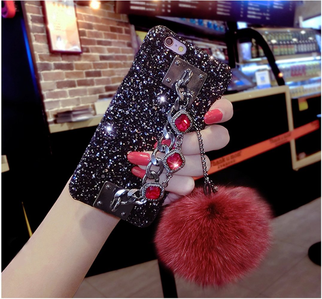 Tianyuanxuan-Iphone 6 Plastic Case Crystal Rhinestone Bling Diamonds Glitter Cover for Girl Hard Shell for Iphone 6 Protector-Red