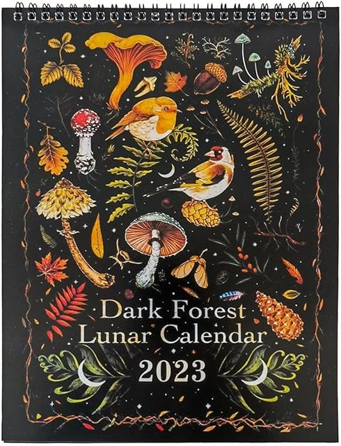 Dark Forest Lunar Calendar, 2023 Calendar Colorful Waterink Wall Calendars, Animals Calendars Art Monthly Moon Calendar Wheel, Suitable for Home Office New Year Gift