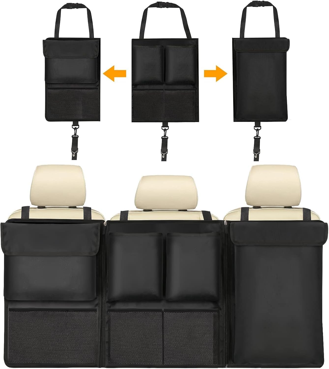 YDSTNiu 1 Pcs Car Boot Organizer Storage for Mitsubishi Grandis 2025 2026, Backseat Hanging Bag Detachable Space Saving Tidy Car Interior Accessory