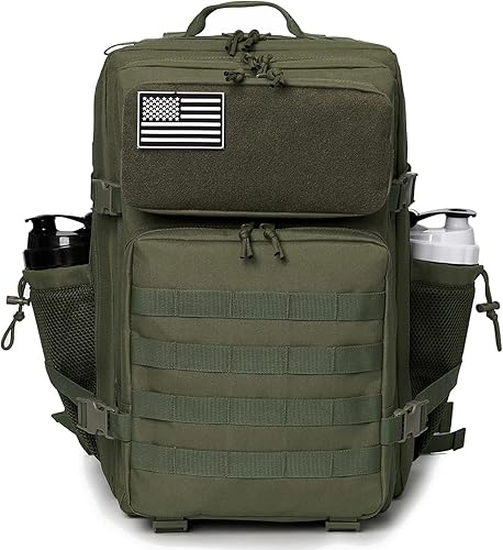 Miniatura 100 de QT&QY Mochilas tácticas militares para hombres, mochila Molle de 35 L, 45 L, bolsa grande de 3 días, mochila de senderismo con soporte para botella