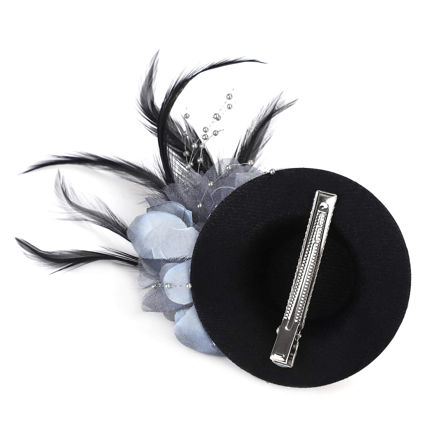Chapeau Fascinator / Mini Béret Pour Femme En Laine Et Voile - Clip à Cheveux élégant Pour Mariage, Cérémonie, Thé, Soirée - 7