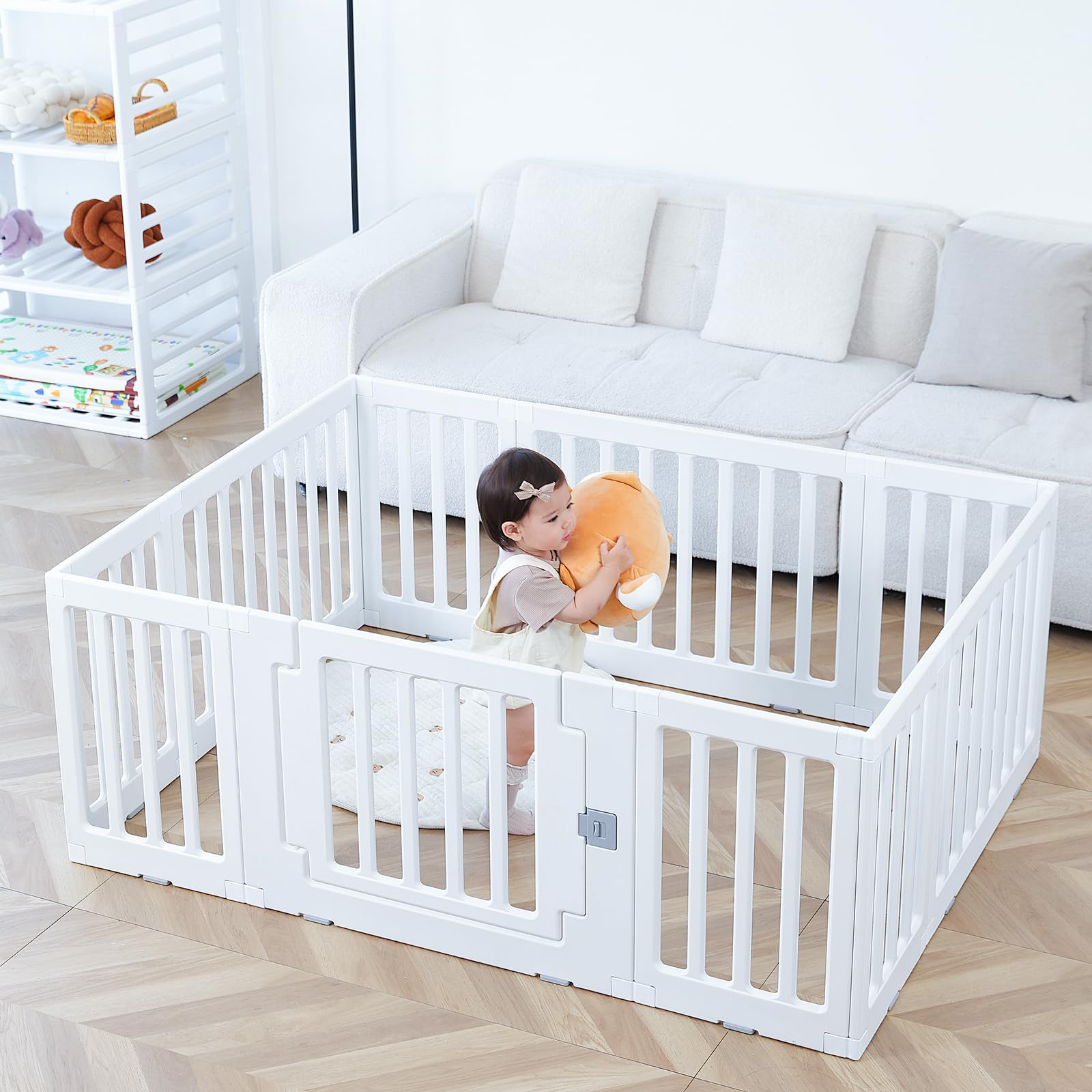 Gupamiga Laufstall Baby Laufgitter Baby Sicherheits-Aktivitätszentrum für drinnen oder draußen 150×110cm PLP-WL071-10