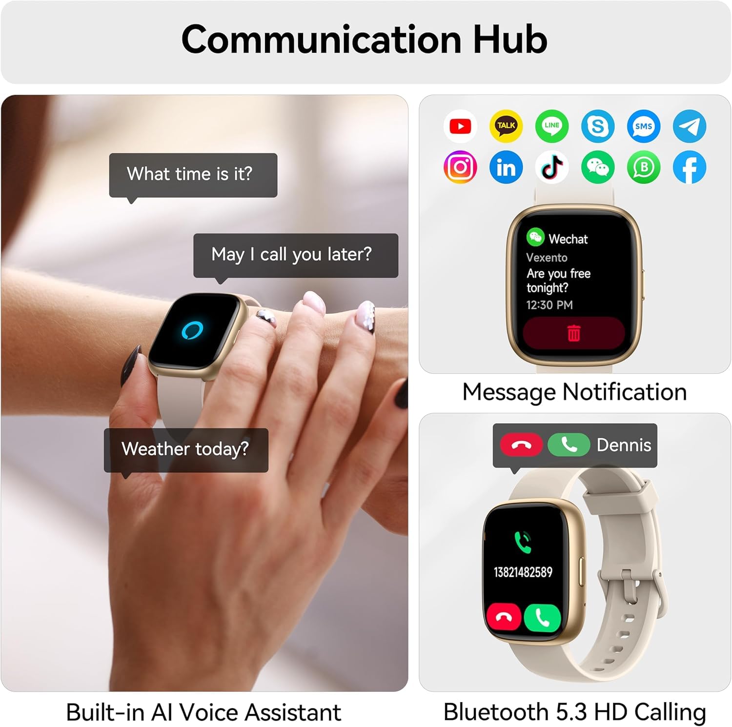 Cillso Smartwatch Herren Damen, 1,95" HD Touch Fitnessuhr mit Telefonfunktion, 110+Sportmodi Smart Watch Fitness Tracker mit Pulsmesser Schlafmonitor