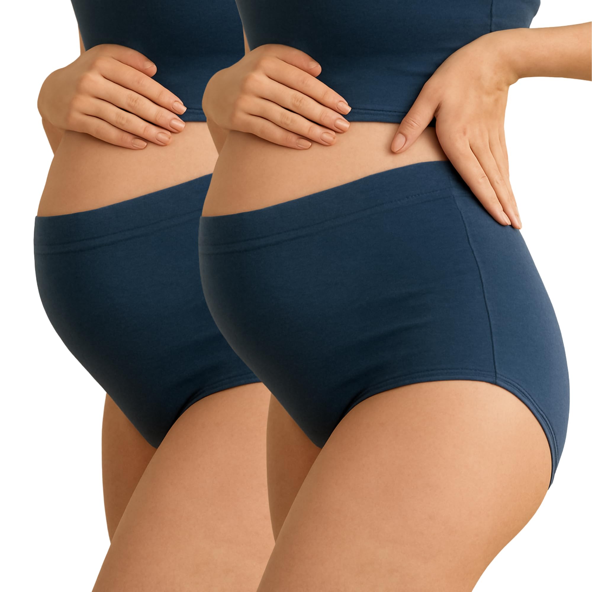 tummy Women's Maternity Panties | Soft Cotton Over-Belly Briefs | High Waist Pregnancy Underwear for Prenatal & Postpartum Support | Breathable Full Coverage Comfort Wear-picture-11