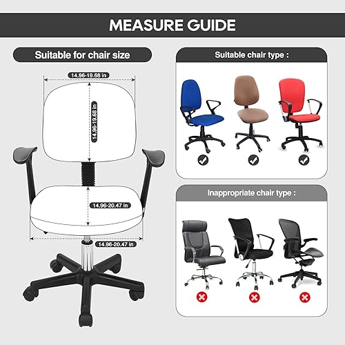 Miniatura 4 de NeColorLife Fundas de terciopelo para silla de oficina, fundas elásticas para silla de escritorio, fundas gruesas y duraderas para sillas