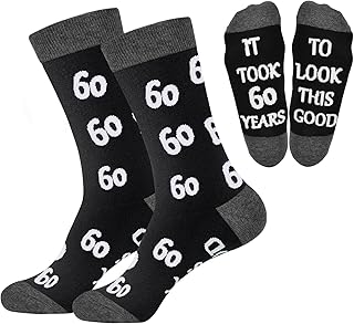 40th 50th 60th Birthday Gifts For Him, Men 40th 50th 60th Birthday Decorations, Cool Gifts Funny Crews Black Cotton Socks