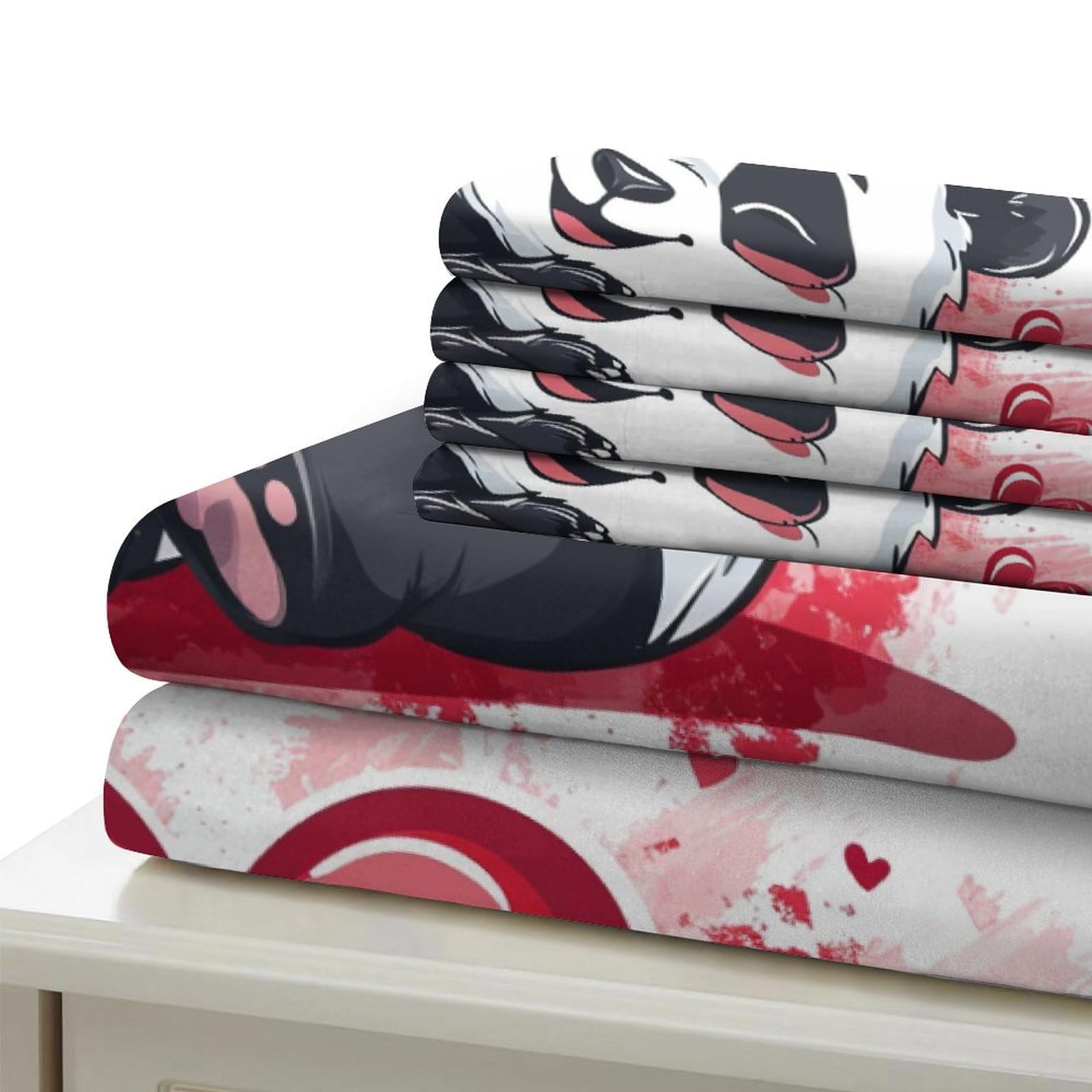 Pärchen Pandas 3D-Gedruckter Bettwäsche-Set Mit Bettbezug-Set Bedruckt Für Kinder Teenager ErwachseneTagesdecke Bezug Mit Weich Leicht Panda-Geschenk Duvet Cover 3-Piece König（220x240cm）