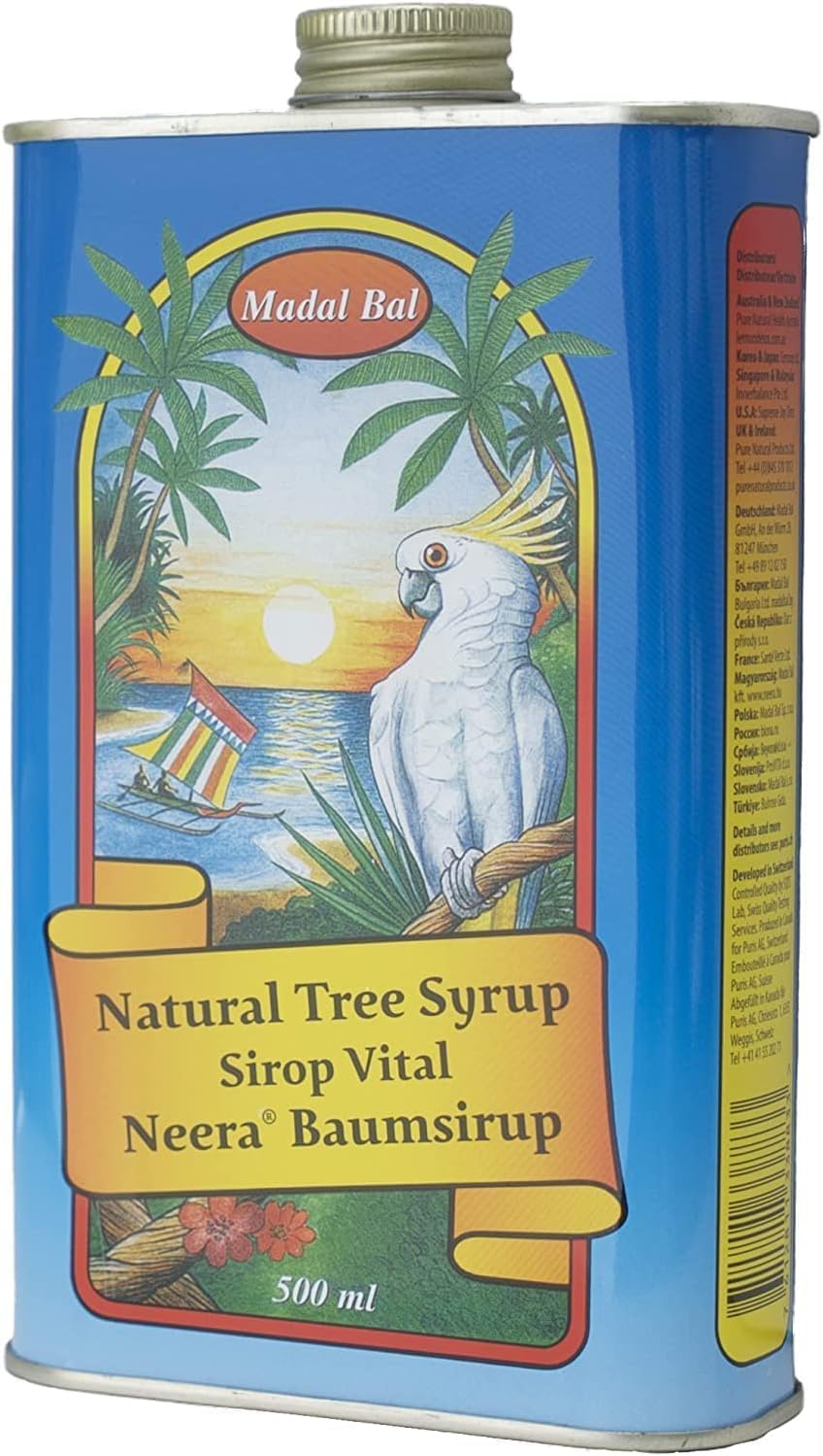 Neera Natural Madal Bal Sirope De Savia (500 ml) - Juice Cleanse - Palm & Maple Syrup for Master Cleanse Lemonade Diet & Body Detox