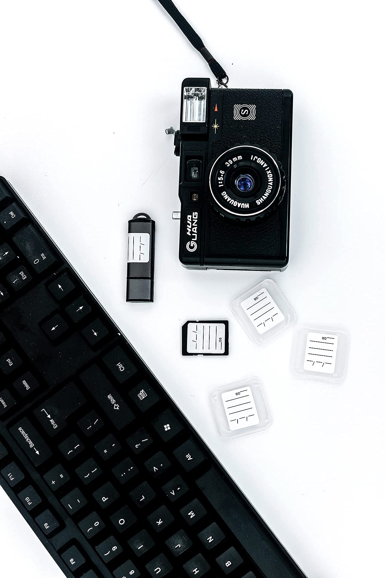 (120 sztuk) naklejka na kartę pamięci SD/naklejki na pendrive z 6 bezpłatnymi etui na karty SD i pojemnikiem - [do zapisywania i zdejmowania]