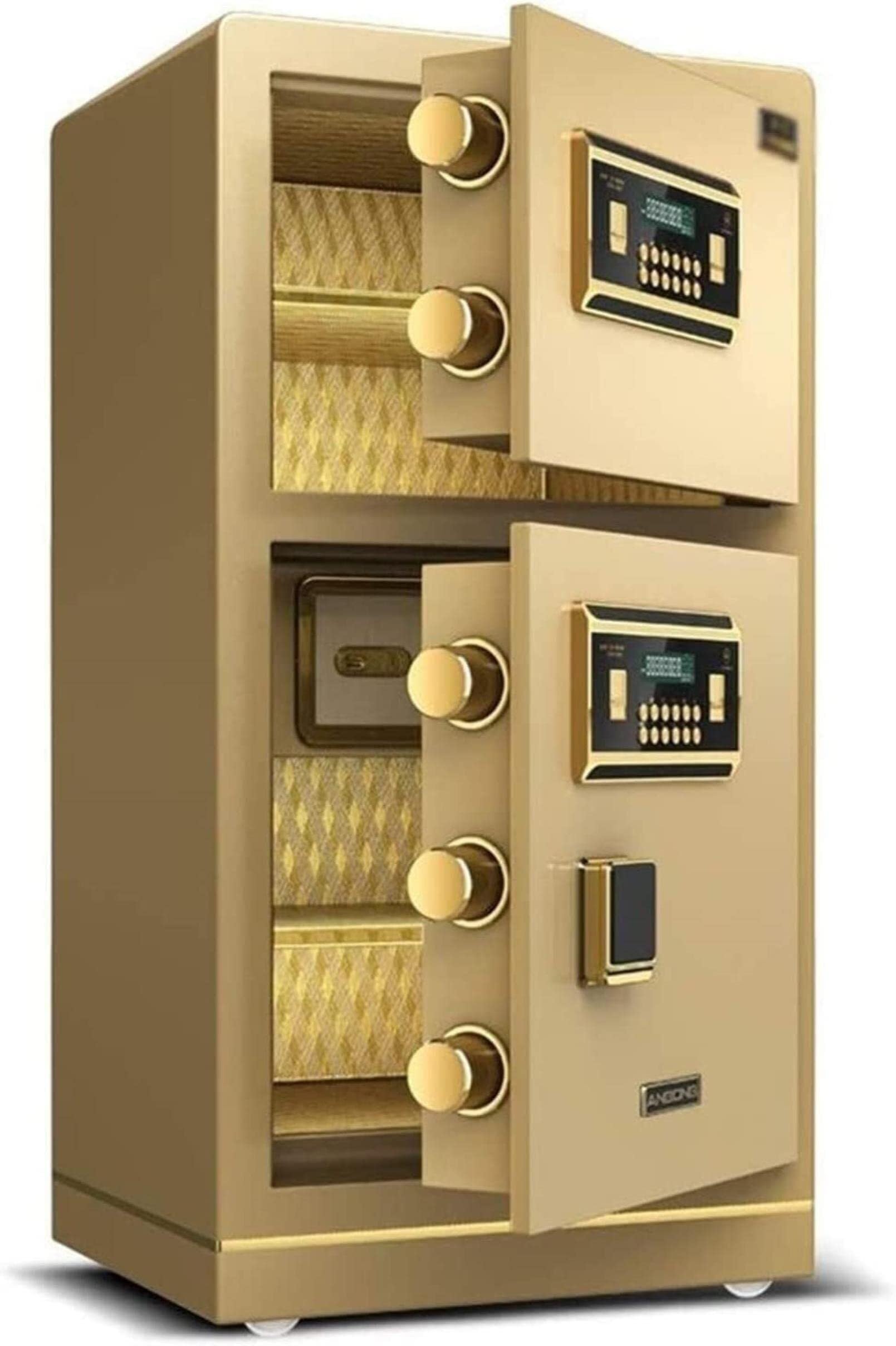 Fireproof Waterproof S Cabinet with Electronic Lock Heavy Duty Steel Alarm System 80cm Wide for Home Office Security