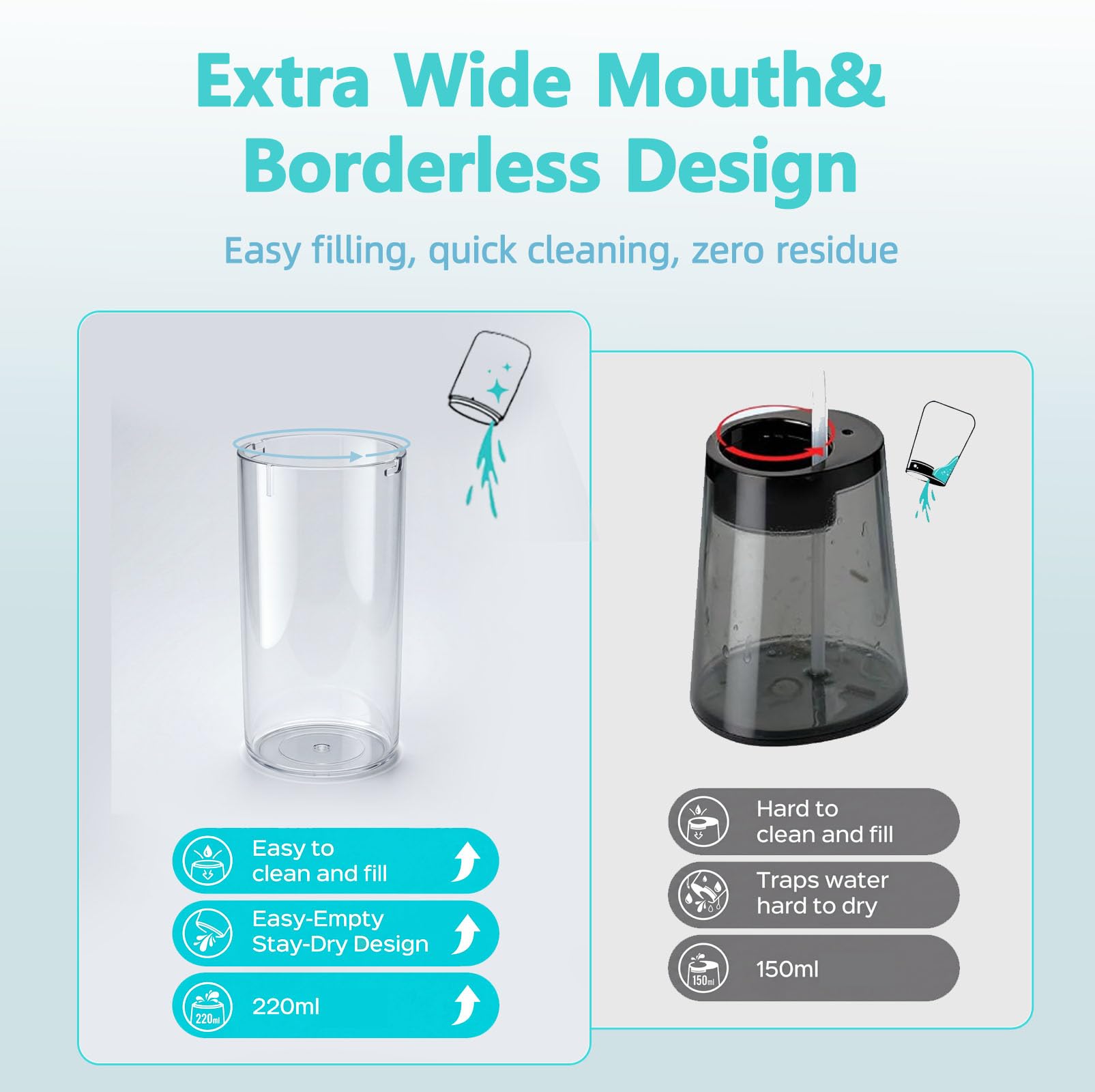 Paquete de 6 irrigadores de agua inalámbricos para el cuidado bucal diario, mini irrigador dental para viajes, para uso doméstico y de viaje, irrigador oral portátil para encías sensibles y cuidado de