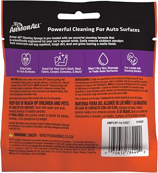 Armor All Cleaning Car Sponge, Car Wash Supplies for Cars, Trucks and Motorcycles, Yellow