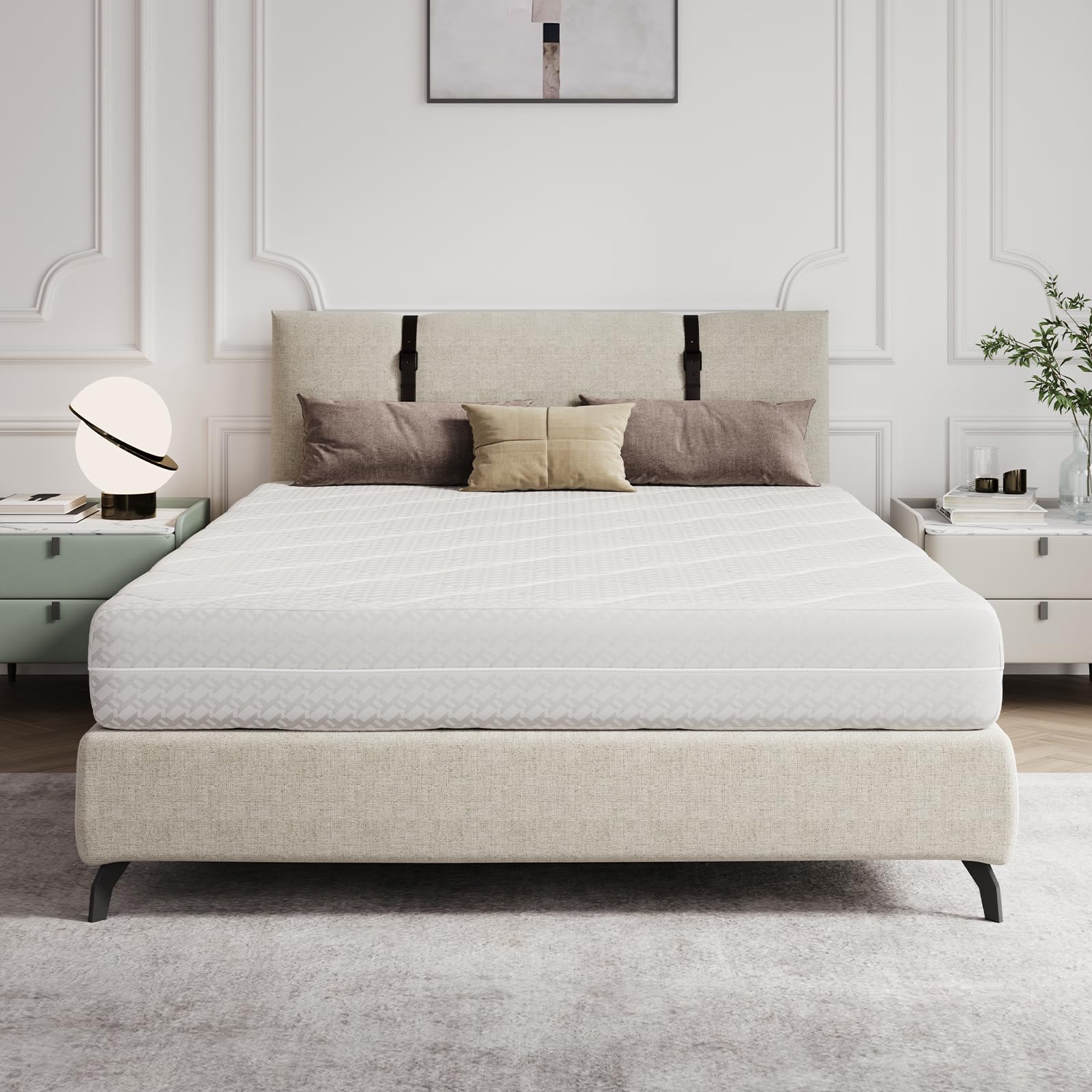 Novilla Matelas 2 Personnes Hybride à Ressorts Ensachés 140x190x24 CM, H3