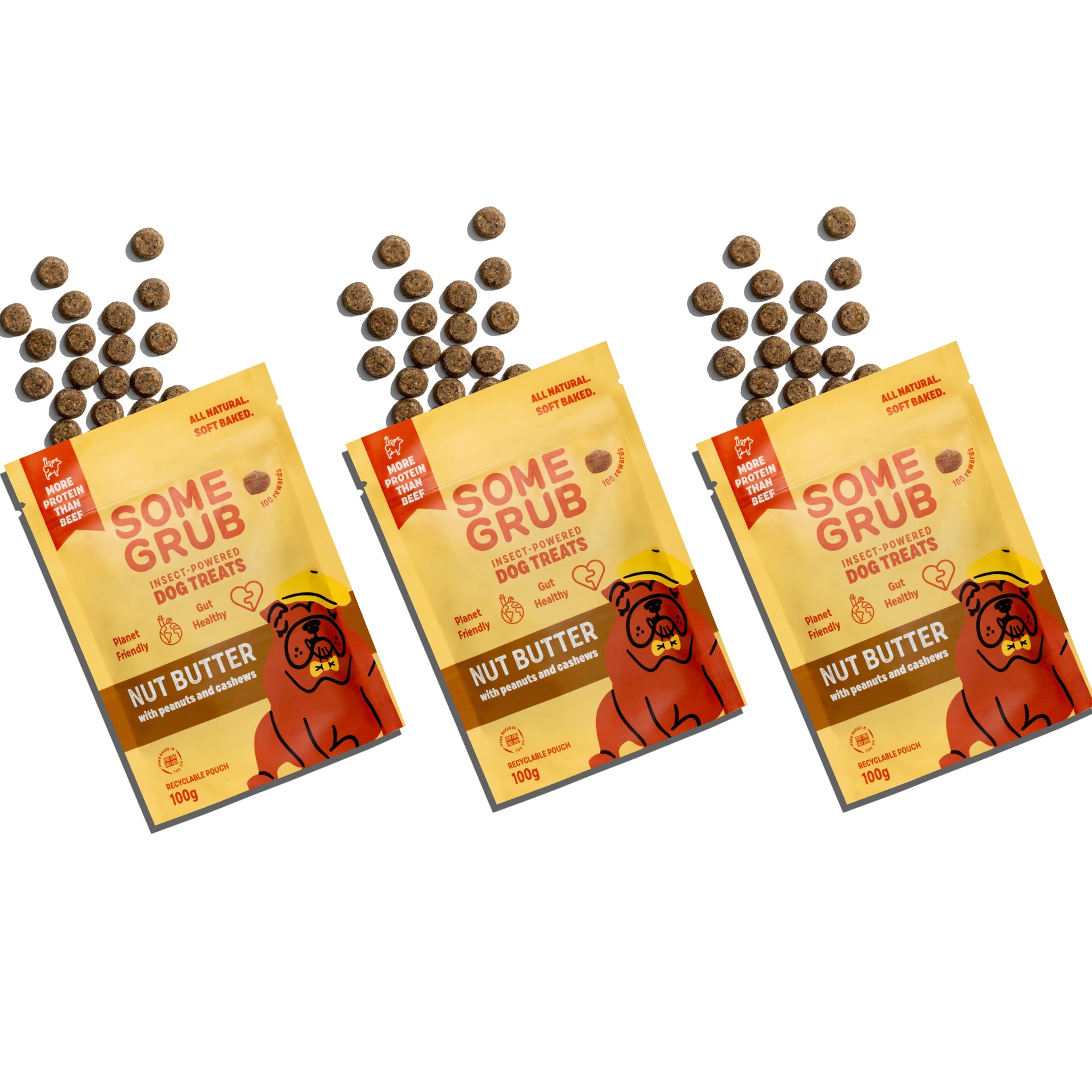 Some Grub Insect Powered Dog Treats with Nut Butter, 300 Rewards, Hypoallergenic, High Protein Dog Treats