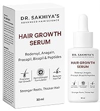 Dr. Sakhiya’s Hair Growth Serum | Anti Hair Fall & Hair Regrowth Solution with Redensyl, Anagain, Procapil, Bicapil & Peptides | Stronger Roots, Thicker & Healthier Hair – 30ml