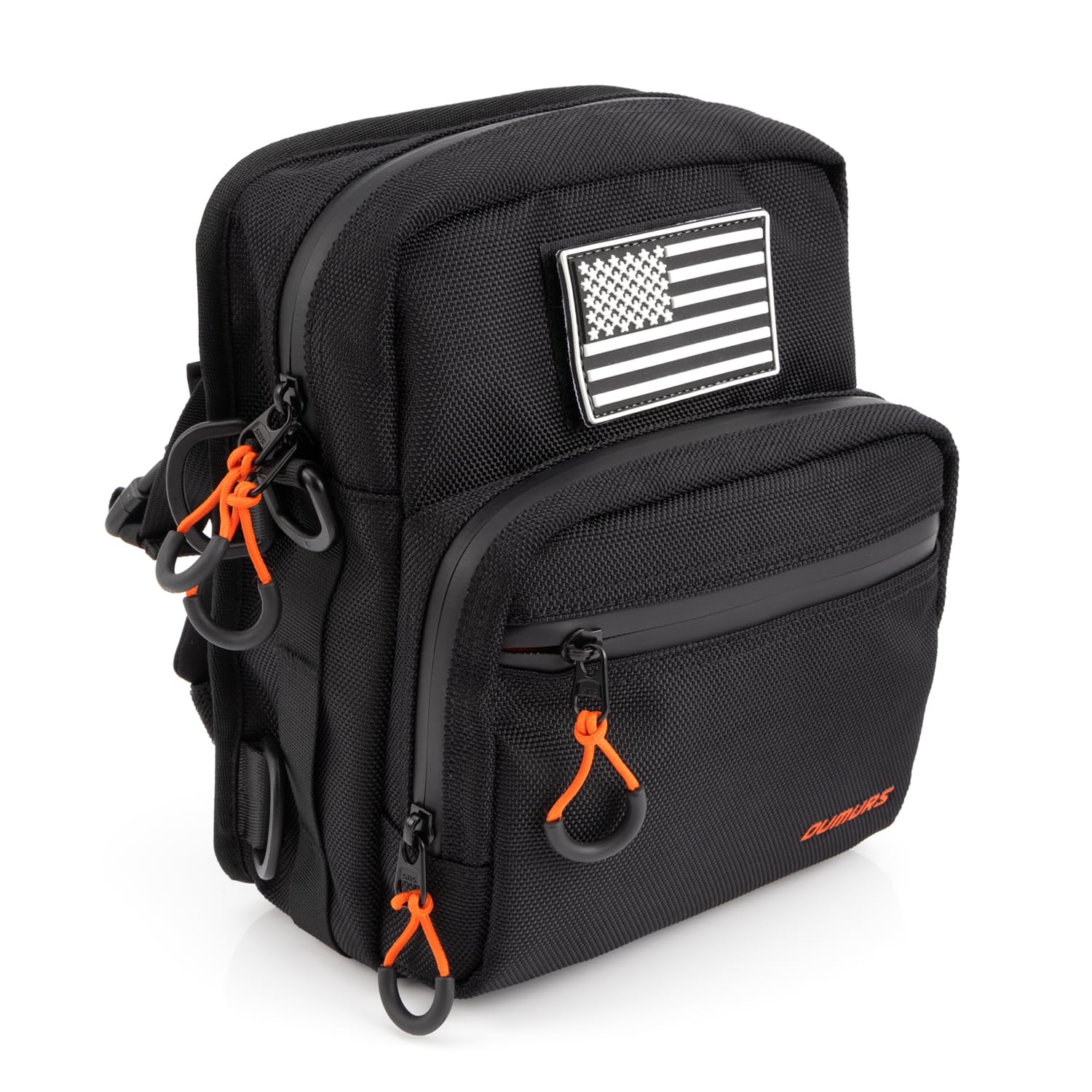 Oumurs Motorcycle Handlebar Bags,1680D Water-resistant Universal Bar bag American Flag Sissy Bar Bag Front Fork Storage Accessory Bag, For Softail Dyna Sportsters Dirt Bike Scooter E-bike Bicycle Blue