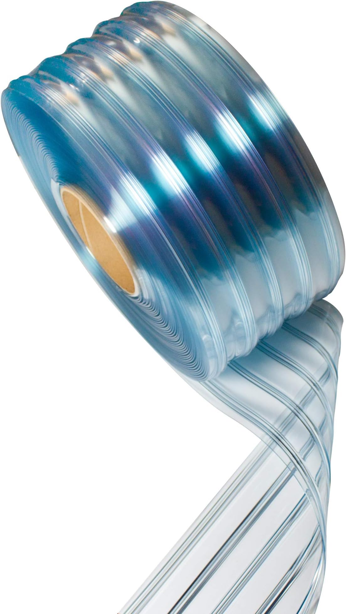 171150 Clear-Flex II PVC Standard Scratch-Guard Ribbed Strip Door Bulk Roll, 75' Length x 12" Width x 0.216" Thick