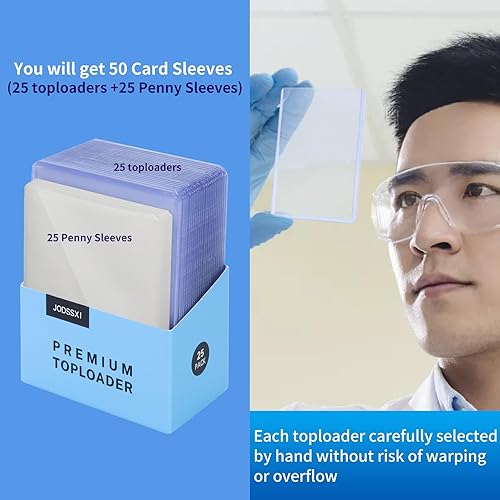Miniatura 10 de JODSSXI 25 piezas de carga superior regular súper transparente para tarjetas estándar, ligeramente flexibles, 35 unidades, fundas de tarjetas de