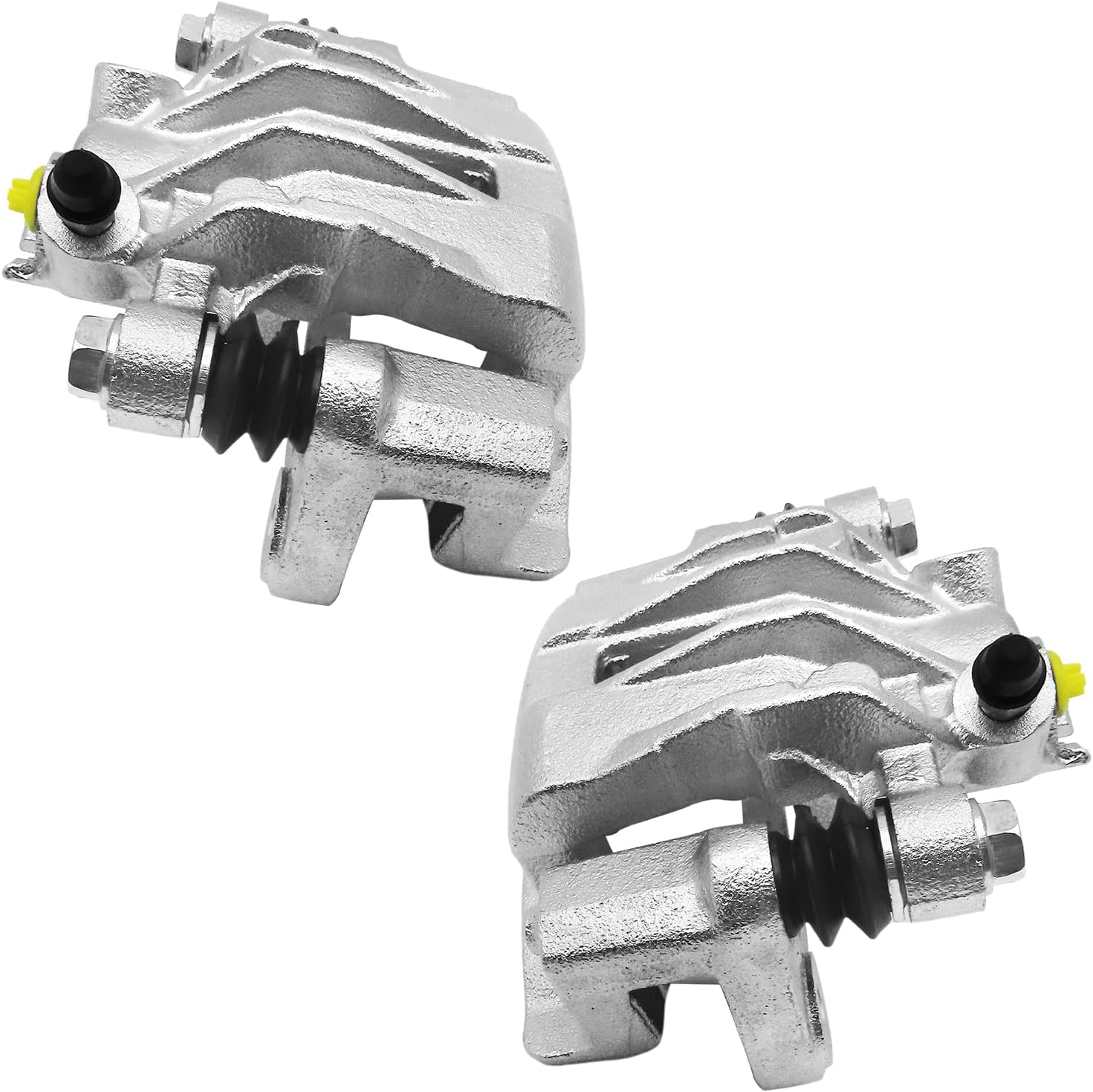 Rear Disc Brake Caliper Assembly with Bracket Compatible with Select Kia, Hyundai and Dodge Models - Forte/Forte Koup, Forte5 2010-2013, Rio/Rio5 2006-2007, Accent 2006-2007, Attitude 2006-2009