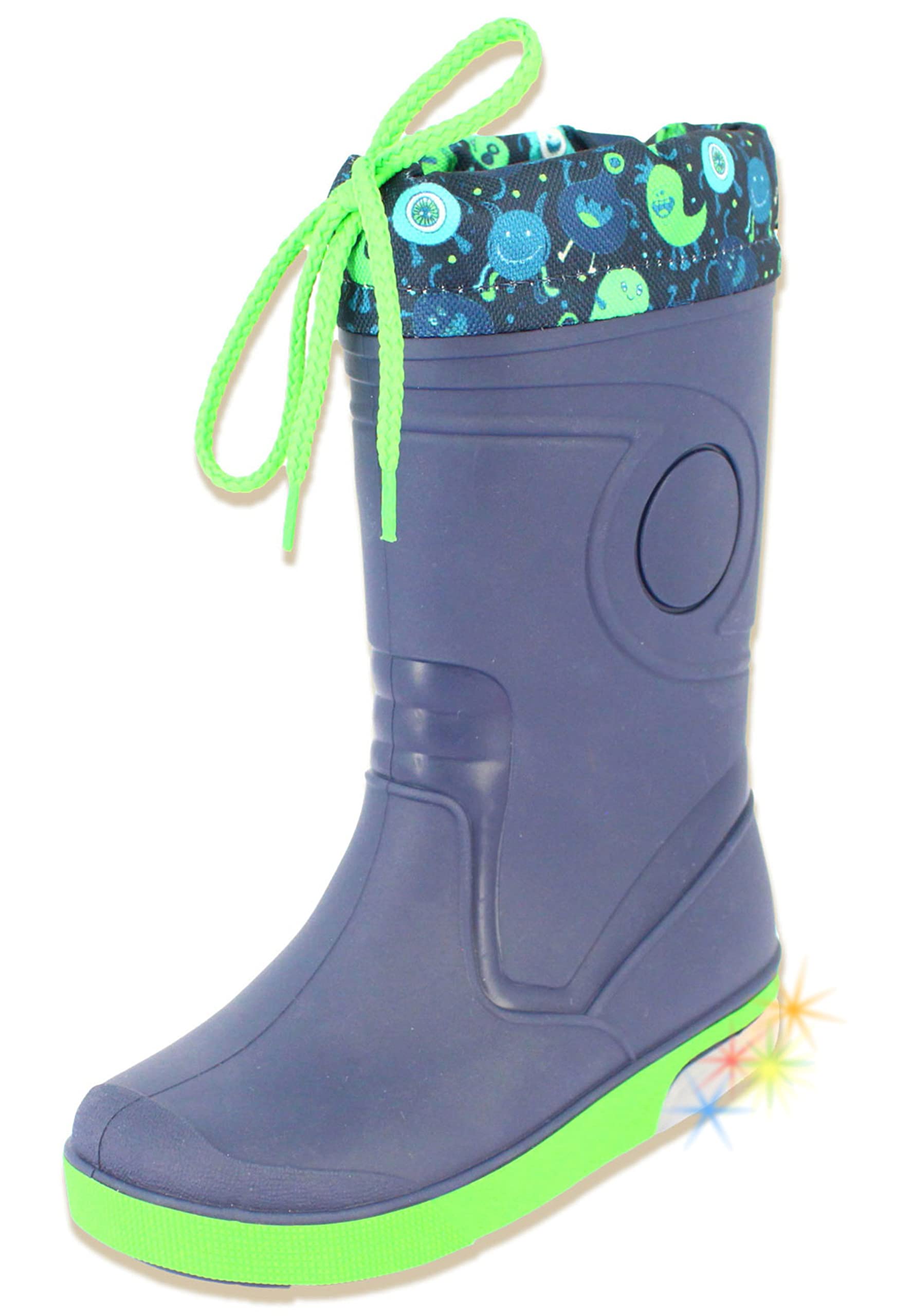 Beck Boy's Blinking Bouncy Wellington Boots, darkblue, 7/7.5 UK Child