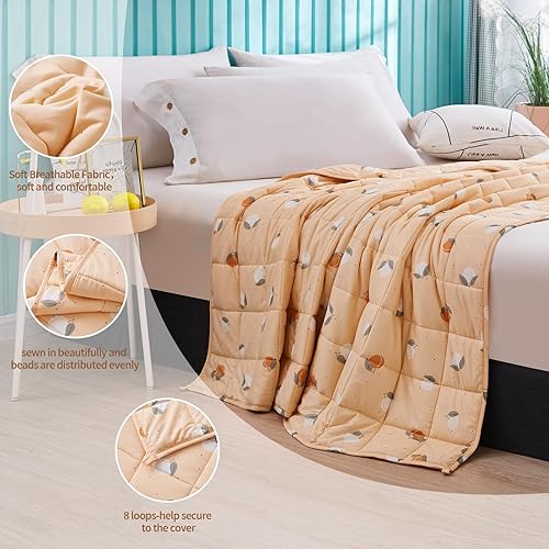 Miniatura 3 de Dornroscn Manta con peso para adultos de 60 x 80 pulgadas, tamaño Queen, manta suave y pesada de 15 libras para un gran sueño natural con cuentas de