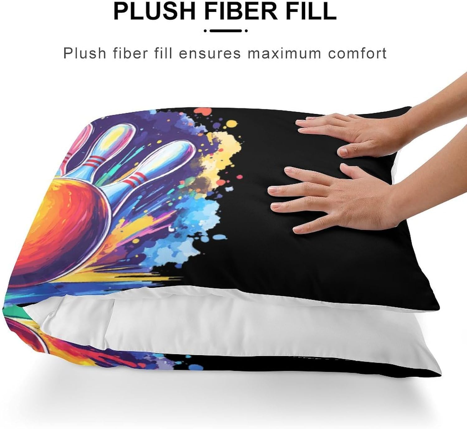 Art Bowling Ball Hitting Pins Body Pillow Cover Long Cushion 18.9x53.1 Inch | pillowcase,bed decor,farmhouse,sofa