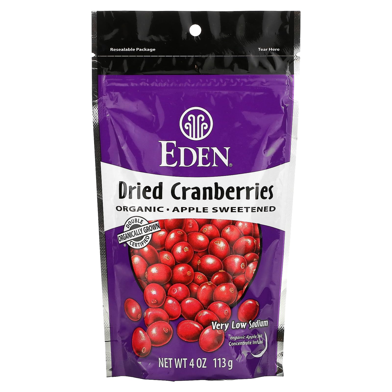 EdenFoods, Organic Dried Cranberries, 4 oz (113 g)