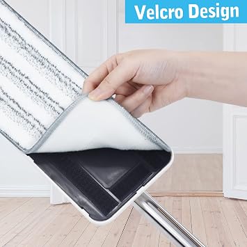 BOSHENG Flat Mop Pads, Mop Replacement Pads, Stronger Absorbent Microfiber Mop Pads, Machine Washable Pads, Refill 3 Packs