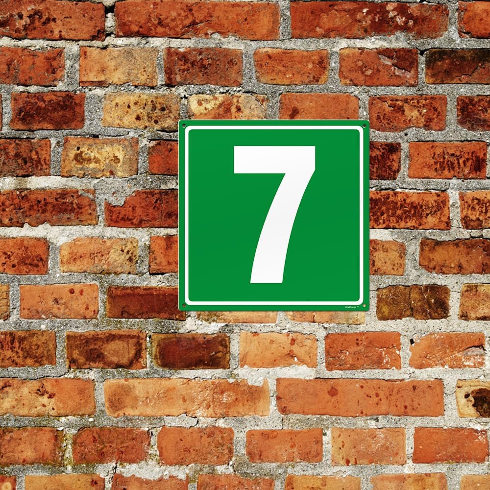 12x12" Parking Lot Number 7 Sign - High-Intensity Grade Aluminum, Weatherproof, Fade-Resistant, Curbside Number, Green/White, Ideal for Outdoor and Indoor Use image 5
