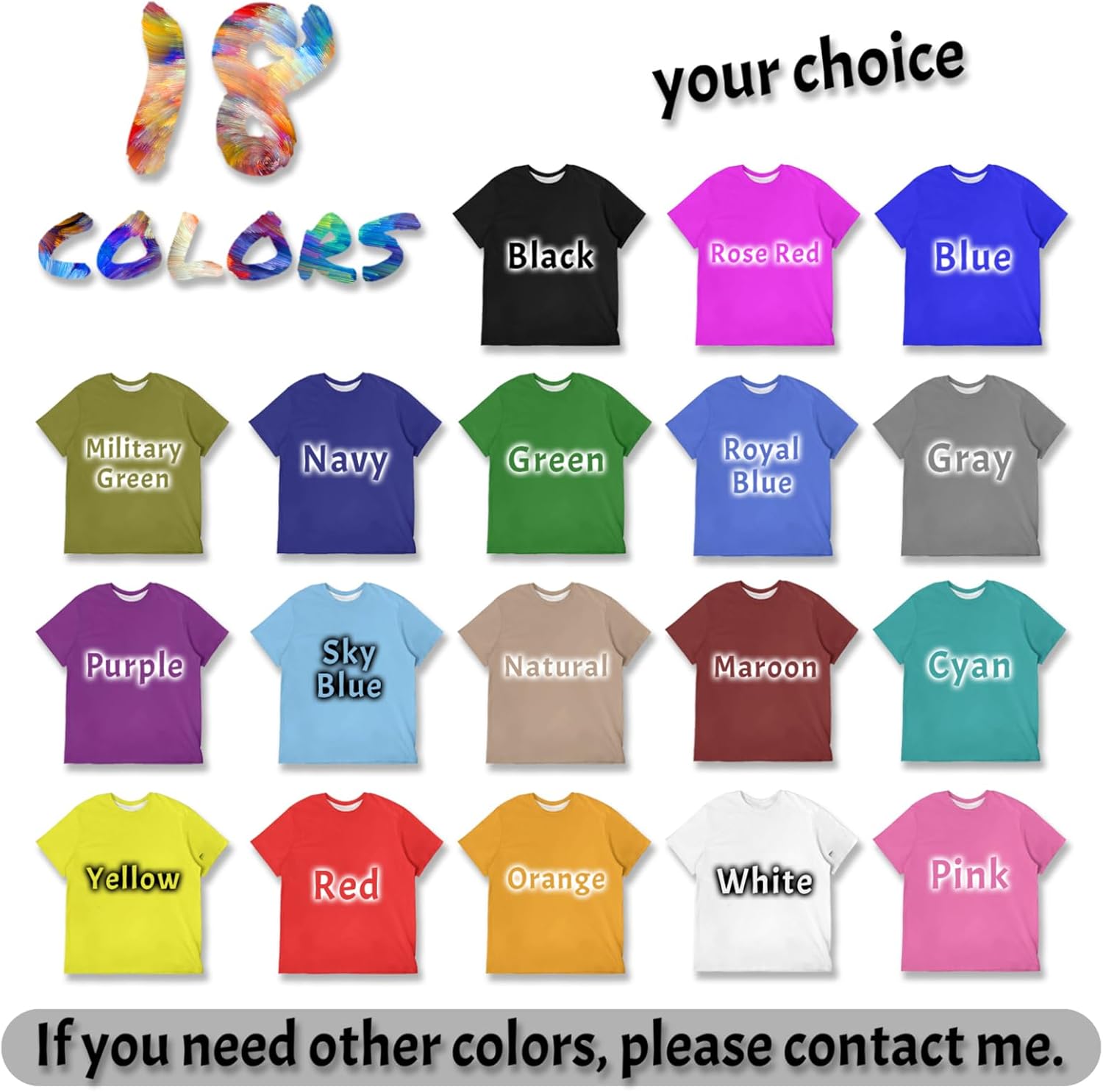 Custom T Shirts Design Your Own Bulk Customized T Shirts Unisex Personalized T Shirts Tee Add Text Logo Photo - Image 6