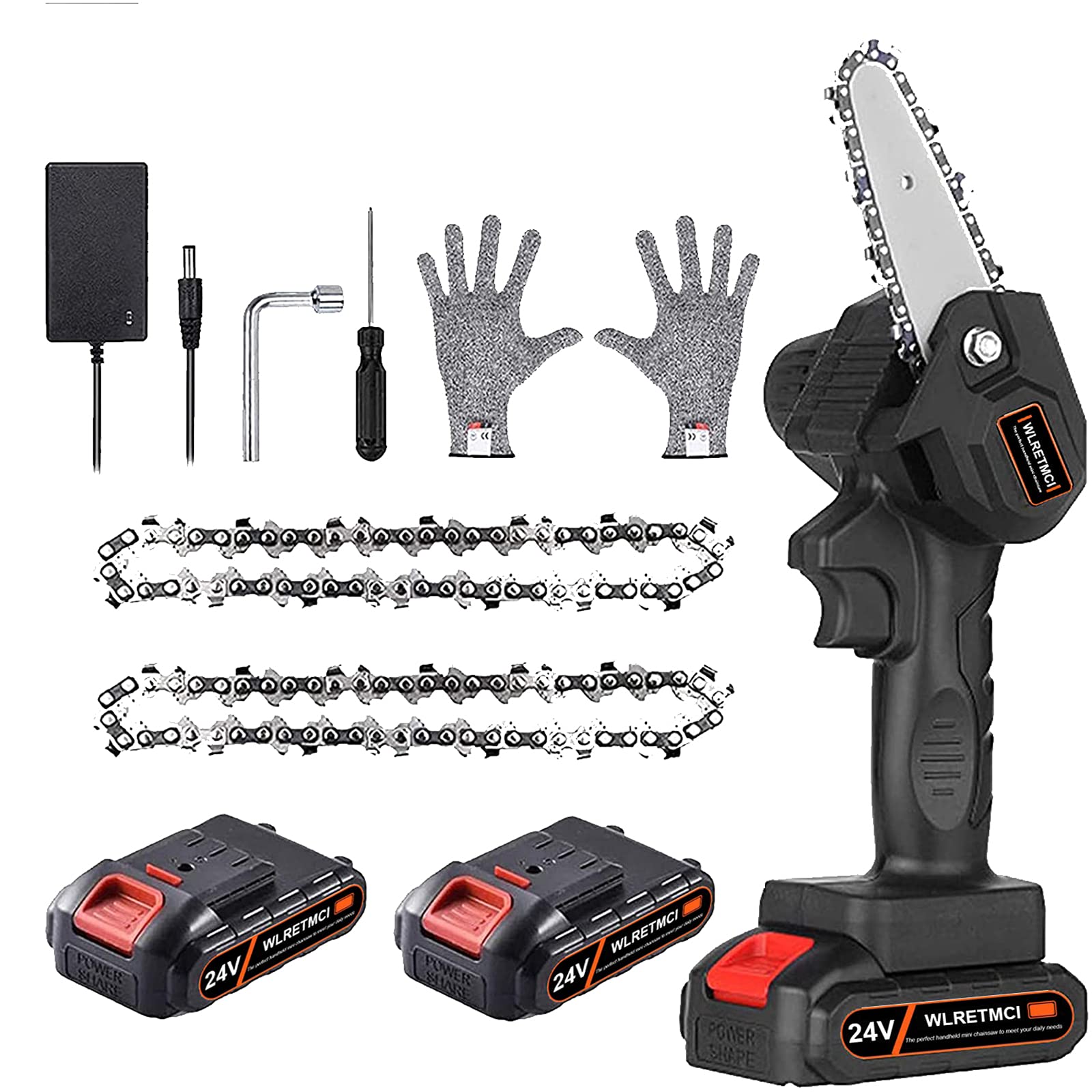 Buy Wlretmci Mini Chainsaw, 4 Inch Cordless handheld Chainsaw with 2