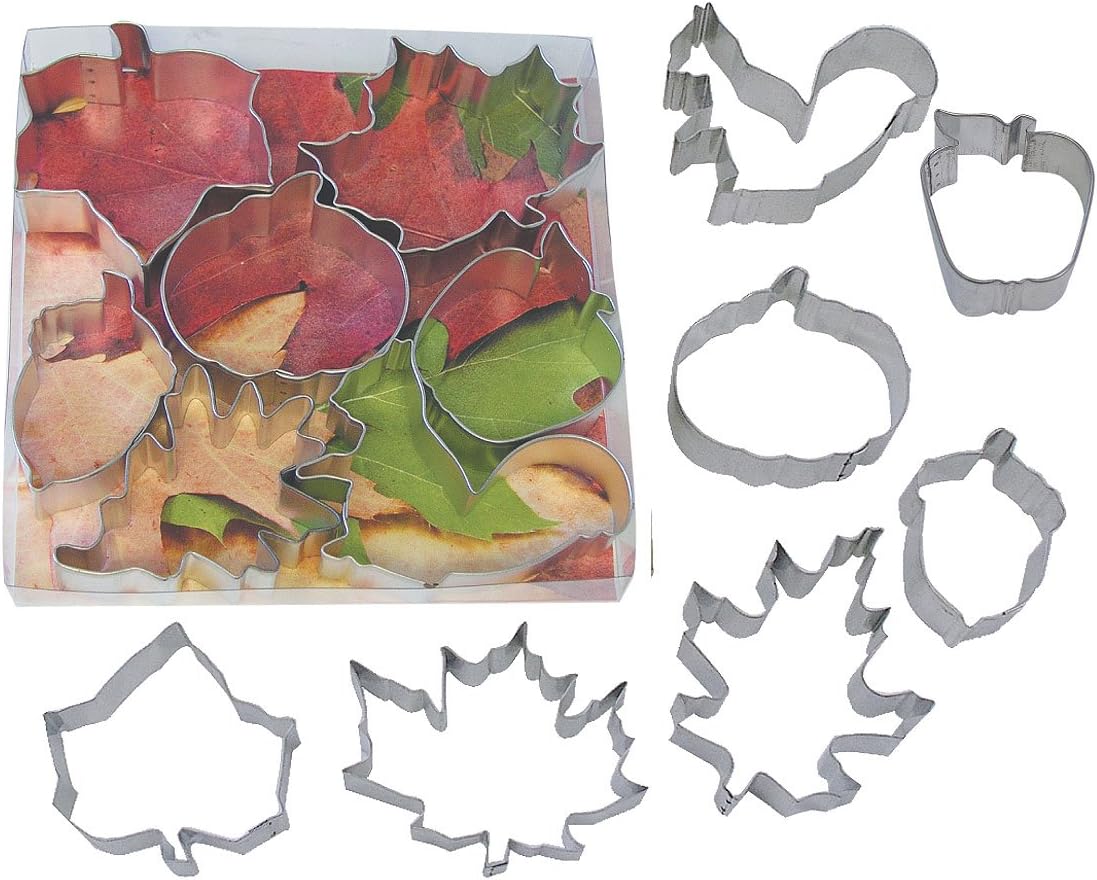 Autumn Leaf Tin Cookie Cutter 7 Pc Set L1962
