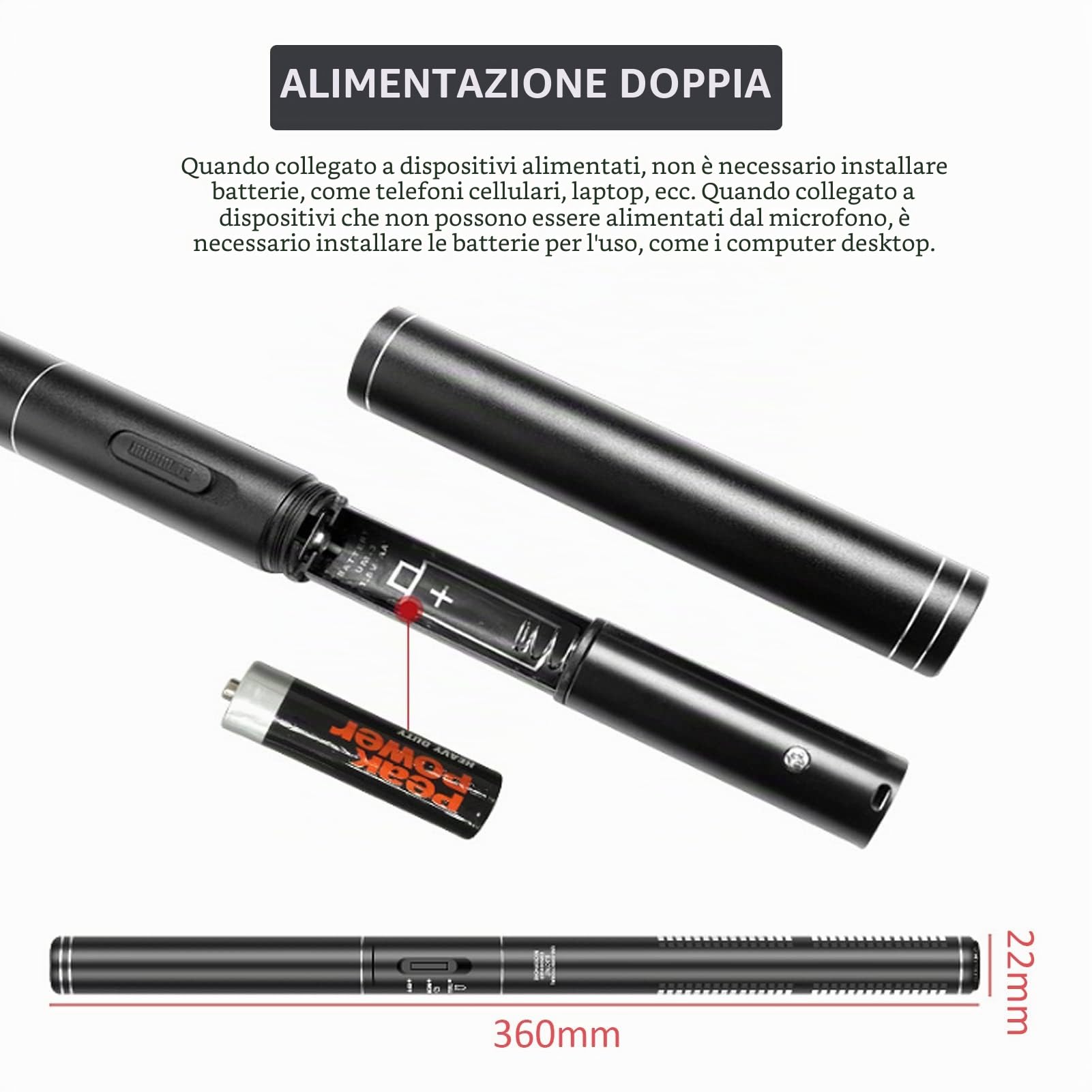 Microfono per Interviste, Microfono per Fucile a Condensatore XLR Cablato da 36 Cm/14,2 Pollici, Microfono per Videocamera per Interviste con Riduzione del Rumore Portatile per Registrazione, Discorso