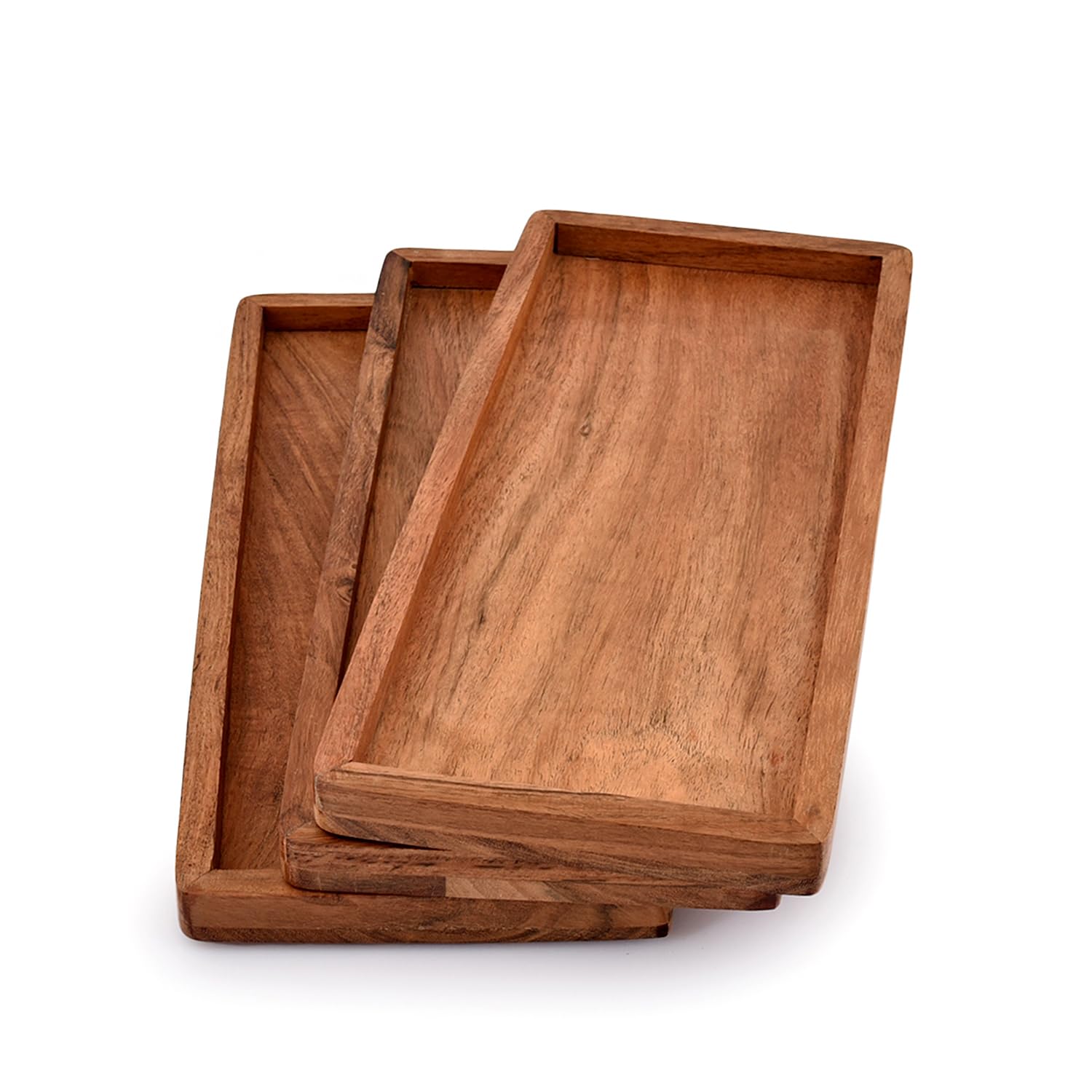 Amazon.com: NIRMAN Acacia Wood Rectangular Wooden Platters for